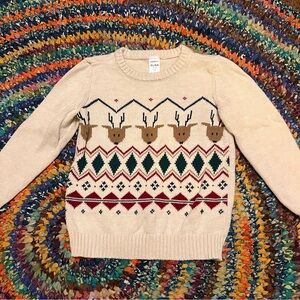 Carter's Cream Reindeer Pattern Sweater